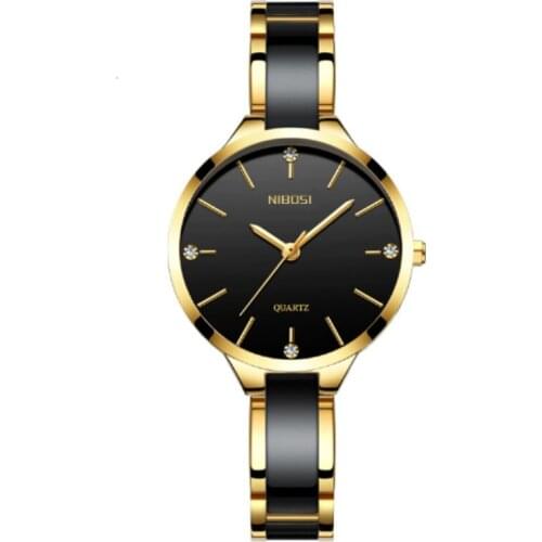NIBOSI Fashion Brand Girl Diamond Dial Women Watches Luxury Stainless Steel Ladies Watch Women Dress Clock relogio feminin