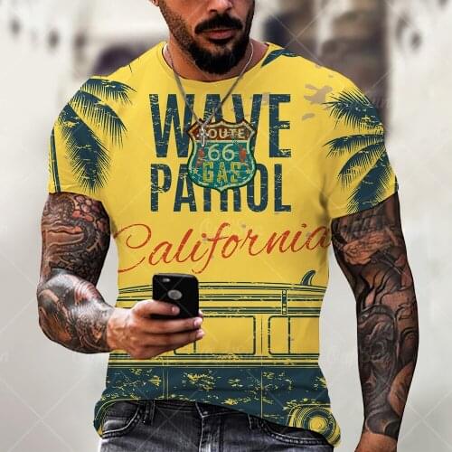 2021 Summer New Style 3D Printing Personality 66 Pattern Men Casual Short-sleeved Fashion Trendy Men Young Handsome T-shirt Top