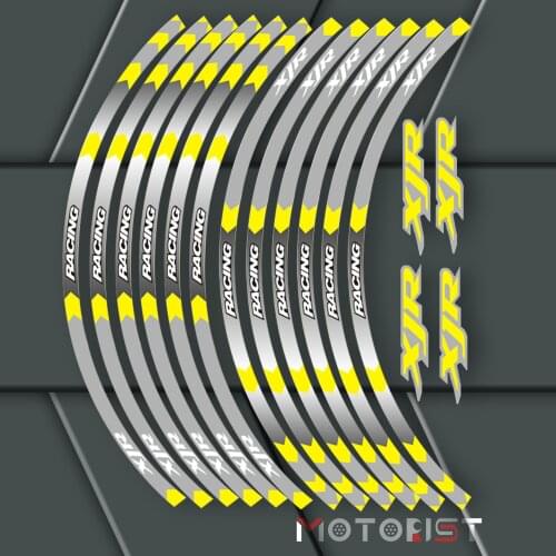 A set of 12pcs high quality motorcycle wheel decals waterproof Reflective stickers rim stripes For Yamaha XJR 400 1200 1300