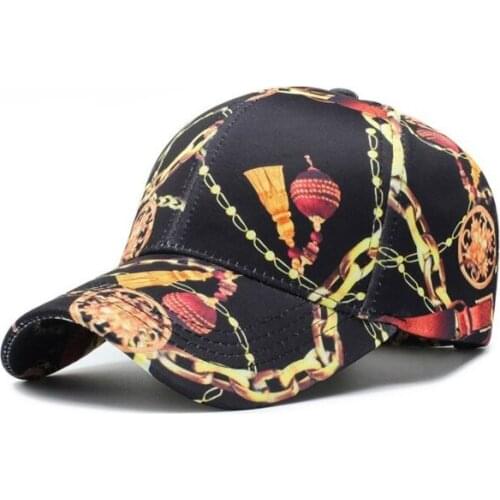 JUMAOM003 New Autumn Women Casual Cotton Travel Baseball Caps Men Dad Hat Casquette Gorros Pattern Print Hip Hop Hat