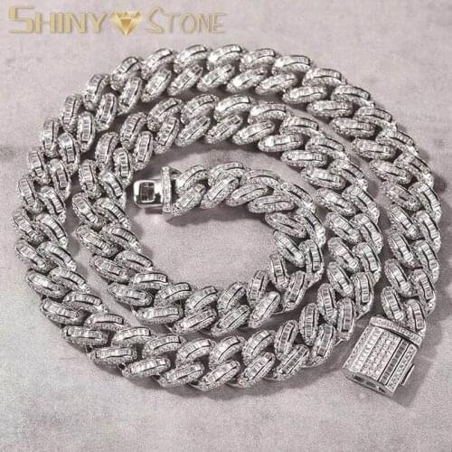 Wholesale New 18MM Maimi Cuban Link Chain Necklace Iced Out Bling Cubic Zircon CZ Paved Hip Hop Women Men Jewelry Gift