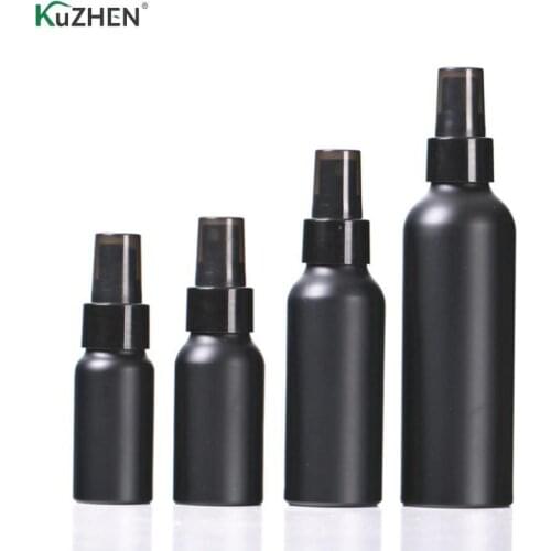 Portable Travel Black Aluminum Empty Bottle Perfume Spray Bottle Cosmetic Packaging Container 30ml 50ml 100ml 150ml