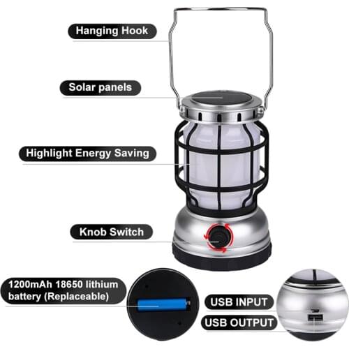 Portable LED Solar Light LED Flame Light Outdoor Solar Camping Lamp USB Rechargeable Emergency Lamp 5V Dimmable Garden Lighting