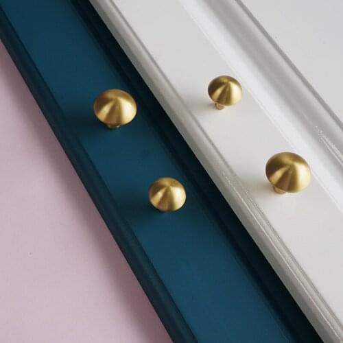 Nordic Luxury Mushroom Brass Handles Wardrobe Cabinet Drawer Cabinet Childrens Room Full Copper Small Handle Single Hole Knobs