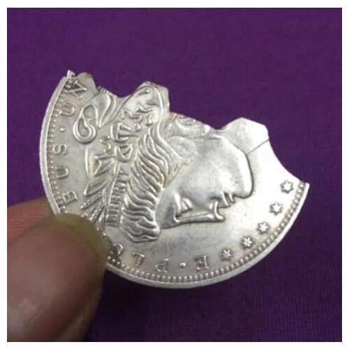 Folding Coin Super Copper Morgan Dollar/Bite Out Coin Magic Tricks For Magician Close Up Gimmick Props Mentalism Comedy