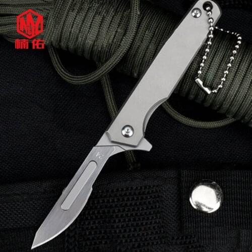 Titanium Alloy MINI Utility Knife Outdoor Portable Emergency Medical Knife EDC Multifunctional Folding Knife Without Blade