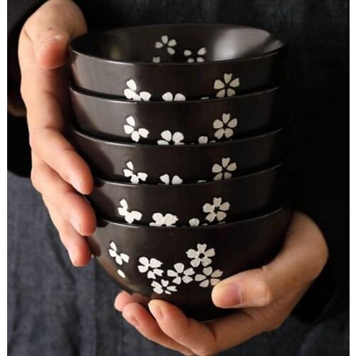 Japanese Cherry Blossoms Tableware 4.5 Inch Rice Bowl Ceramic Wind Exquisite Restaurants Commercial Creative Personality Dinner