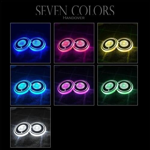 Led colorful luminous water coaster, central control anti-skid turn signal sensor pad, car interior supplies auto I2S5