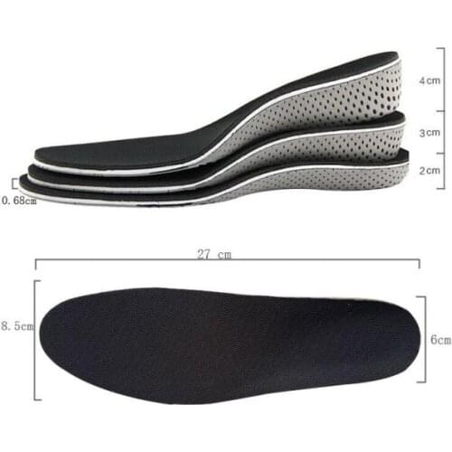 Unisex Memory Foam Invisible Arch Heel Height Increase Taller Insoles - 4/3/2cm Comfortable Foot Support Taller Gift for Women