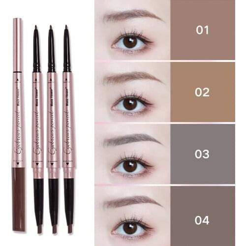 4 Colors Long Lasting Makeup Fine Sketch Double Head Liquid Eyebrow Pen Waterproof Tattoo Super Durable Eye Brow Pencil