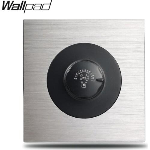 Wallpad L6 Satin Silver Metal 1 Gang Dimmer Switch Controller Aluminum Plate 500W