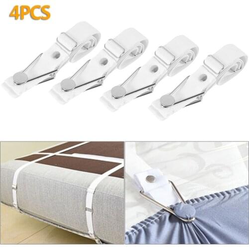 4PCS Bed Sheet Clips Cover Grippers Adjustable Holder Mattress Duvet Blanket Fastener Straps Fixing Slip-Resistant Belt