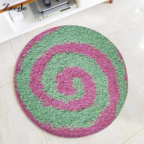 Zeegle Mandala Round Carpets for Living Room Flannel Carpet Kids Room Yoga Mats Non-slip Bedroom Rugs Computer Chair Floor Mats