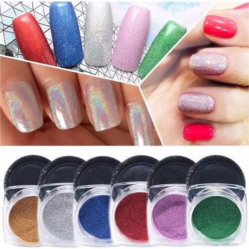 LCJ 1g/Bottle Nail Glitter Powder Nail Art Holo Glitters Powder Dust Shinny colorful mirror powder Nail Art Decorations
