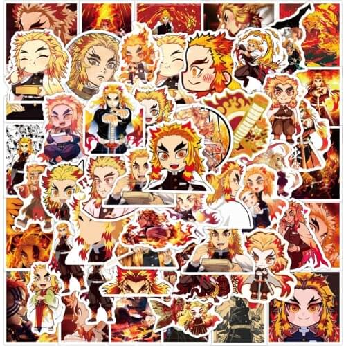 10/30/50PCS Anime Demon Slayer Kimetsu No Yaiba Cartoon Stickers Rengoku Kyoujurou Guitar Laptop Skateboard Demon Blade Sticker