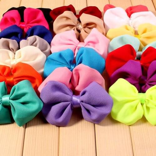 10PCS 20 Colors Hot Sale Artificial Boutique Bowknot For Baby Girls Headwear Solid Satin Bow Accessories For Embellishment