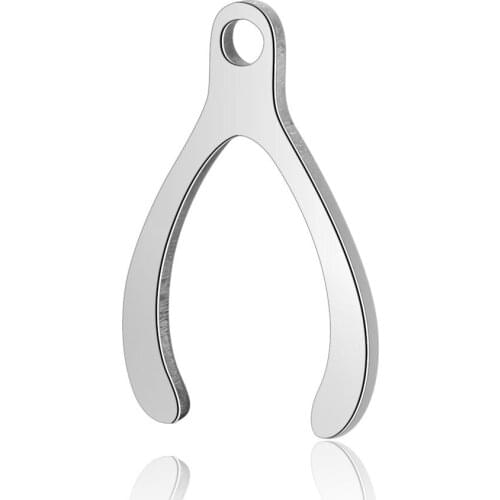 10pcs/lot 9*14.2mm Stainless Steel Wishbone Y Pendant Bracelet Charms DIY Jewelry Making Handicraft Accessories Wholesale