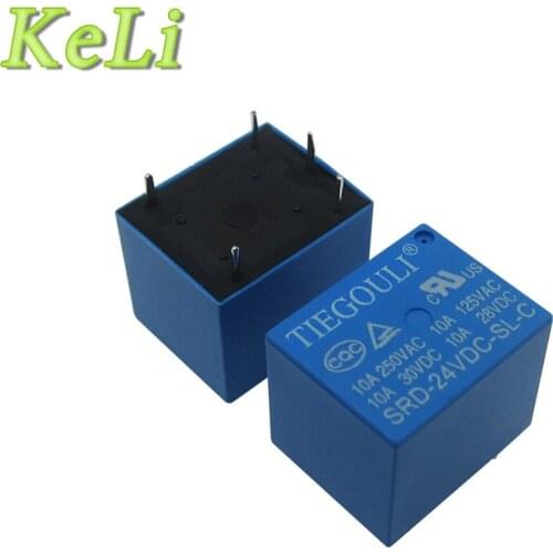 10pcs SRD-24VDC-SL-C 24VDC 10A 250 VAC Power relay PCB Type T73-24V 5 feet SRD-24VDC-SL-C 10A 125VAC New original