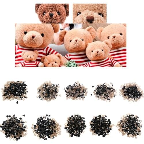 100Pcs/Bag DIY Doll Toy Eyes Black Plastic Safety Eyes Puppets Doll with Washers