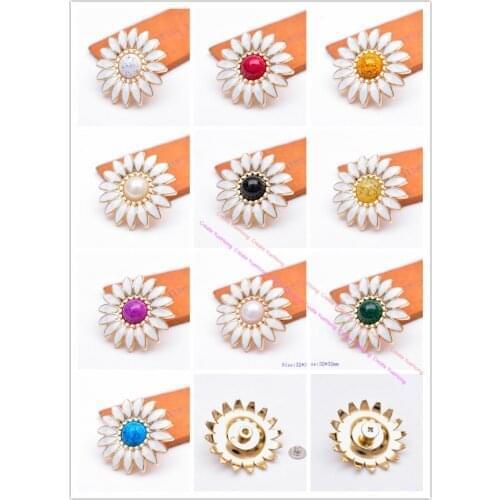 10X BEAUTY METAL DAISY FLOWER LEATHERCRAFT WESTERN HORESE SADDLE HEADSTALL CLOTHES TURQUOISE SILVER CONCHO 32MM
