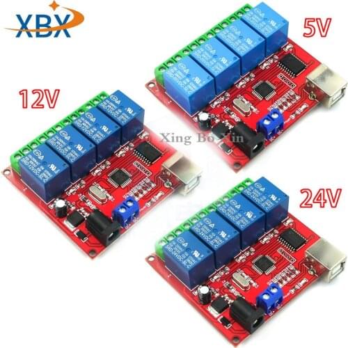 2/4/8channel relay module computer USB control switch driver PC Intelligent Controller eight way DC5V 12V 24V USB For Smart Home