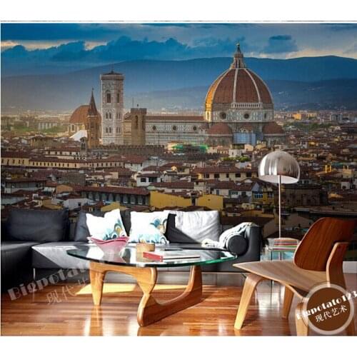 The custom 3D murals,Castle Village building under blue sky papel de parede,living room sofa TV wall bedroom wall paper