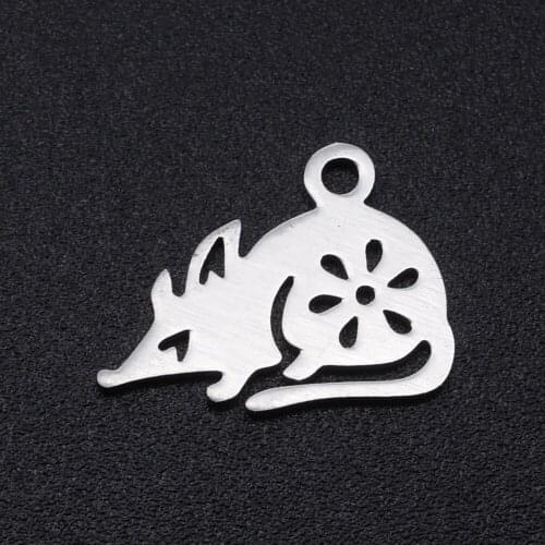 5pcs/lot 100% Stainless Steel Mouse Charm Pendants Wholesale Jewelry Making Charms Bracelets Pendants Accept OEM Order