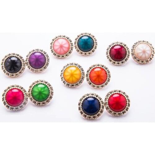 6pcs Jelly Color 25mm 30mm Round Shape Shank Resin Buttons Decorative Women Pajamas Garment Sewing Accessories Diy Crafts Button