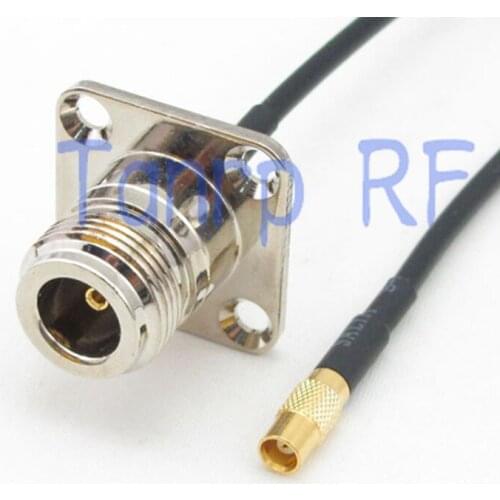 6in MCX female jack to N female jack with 4 hole panel RF adapter 15CM Pigtail coaxial jumper RG174 extension cord cable