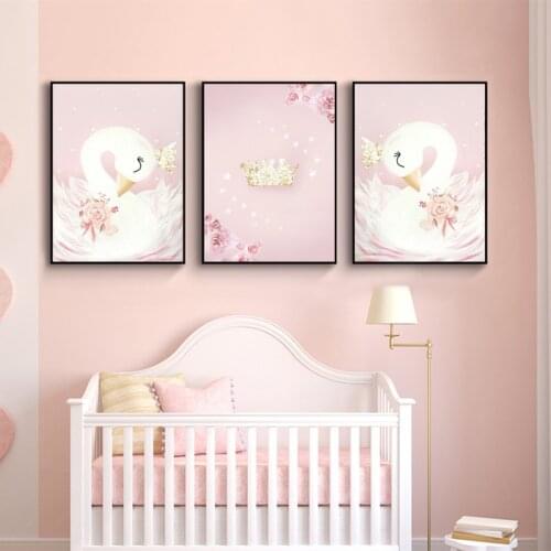 Complete diamond embroidery cartoon pink swan diamond painting embroidery mosaic cross stitch
