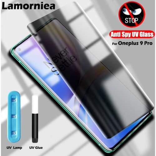 Anti Spy UV Glass For OnePlus 9 Pro Privacy Screen Protector Full Screen Adhesive For Oneplus 8 7 7T 9 Pro Tempered Glass Film