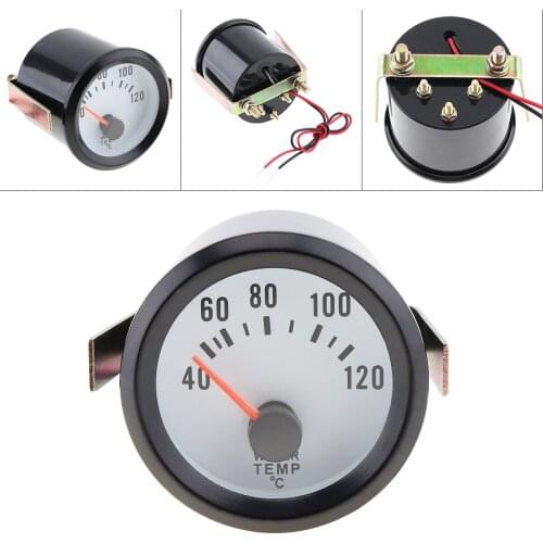 2" 52mm 12V Blue LED 40-120 Celsius Degree Car Water Temperature Meter Water Temp Gauge with Sensor for Auto Boat Truck ATV