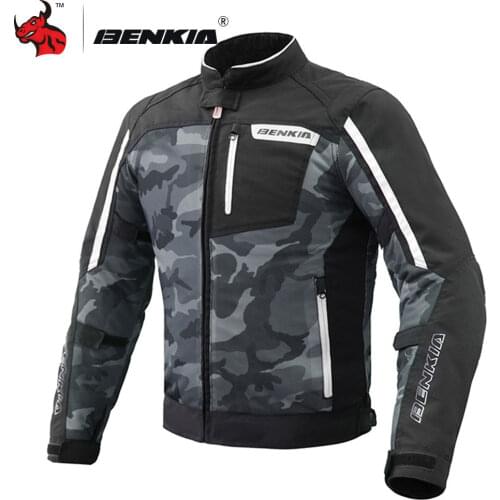 BENKIA Motorcycle Jacket Men Summer Mesh Moto Jacket Protective Gear Motocross Off-Road Racing Jacket Chaqueta Moto S-5XL
