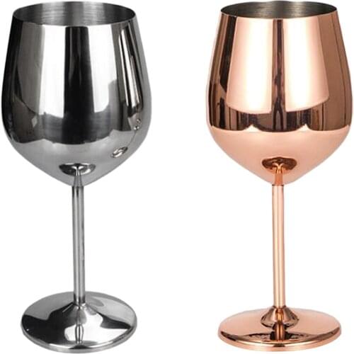 Metal Wine Glasses for Outdoor Travel, Camping, Red White Wine Goblet, 2 Colors Available