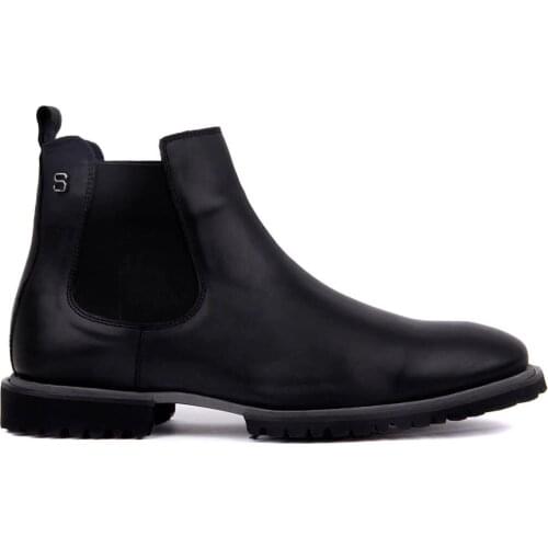 Sail-Lakers Genuine Leather Eva Outsole Men Boots Chelsea Boots Men Autumn Winter Shoes Black Leather Boots Mens Footwear Warm Casual