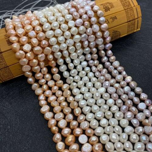 Natural Freshwater Pearl Beads 5mm Rice Shaped DIY Jewelry Making Necklace Earrings Fashion Ladies Jewelry Accessories