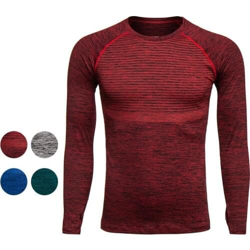 Quick Dry Long Sleeve Sports T-shirt Men Gym Musculation Top