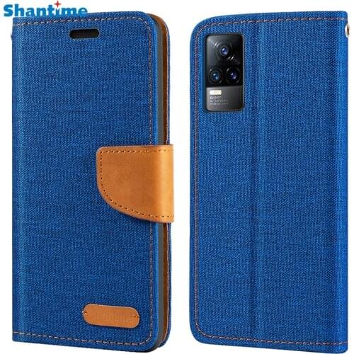 Oxford Leather Wallet Case For Vivo V21E 4G With TPU Soft Back Cover Magnet Flip Case For Vivo Y73 2021
