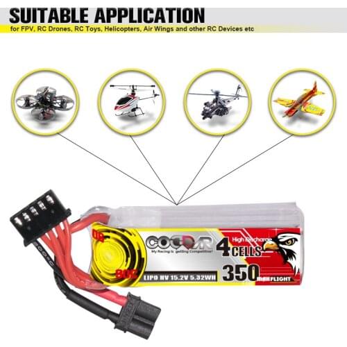 CODDAR 15.2V 350mAh 90C LiHV 4S Lipo Battery With XT30/XT60 Plug For iFlight CineBee BetaPFV Beta95X Brushless FPV Drone Parts