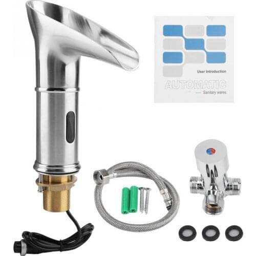 Sensor Touchless Motion LED Waterfall Sensor Faucet Activated Automatic Faucet Hot Cold mixed Faucet Bathroom Sink Tap Faucet