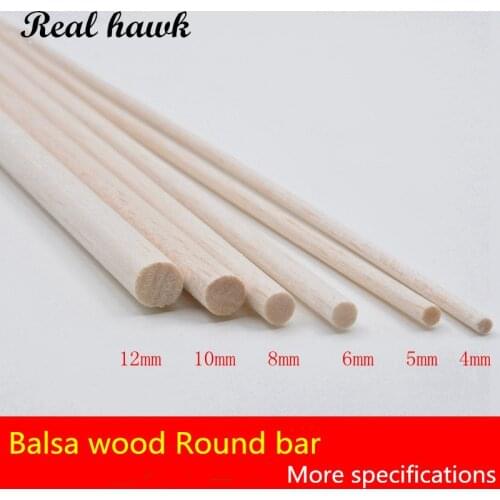 500mm long diameter of D4/D5/D6/D8/D10/D12mm AAA+ Balsa Wood Roud Dowels Sticks for airplane/boat model DIY free shipping