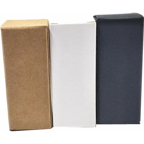 4x4x10.2 cm White Kraft Paper Crafts Essential Oil Bottle Packaging Box Perfume Cosmetic Nail Polish Small Gift Packing Box