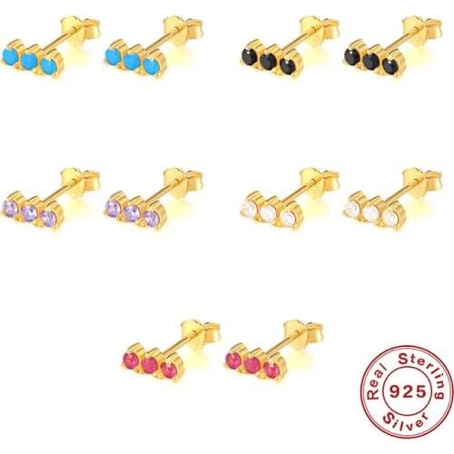 BOAKO Geometric Zircon 2020 Trend Earrings Ear Cuff Silver 925 Stud Earrings Cartilage Ear Piercing Fast Fashion Jewelry #12.6