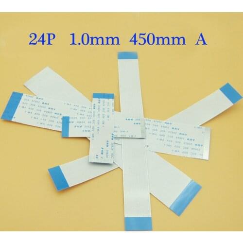 2PCS New FFC FPC flat flexible cable 1.0mm pitch 24 pin 24PIN Forward Length 450mm Ribbon Flex Cable