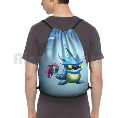 Golden Sun Water Djinn Backpack Drawstring Bags Gym Bag Waterproof Golden Sun Gameboy Advance Gameboy Game Boy Djinn