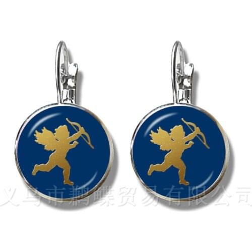 Classic Christmas Animal Series Pattern Earrings 16mm Glass Dome Stud Earrings For Women Girls Jewelry Merry Christmas Gift