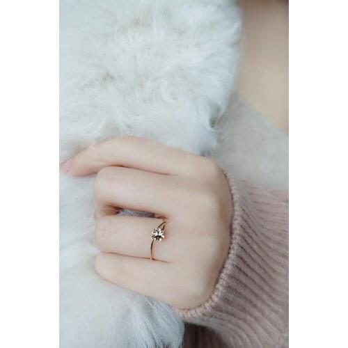 Fashion sunflower closed ring for ladies small fresh chrysanthemum flower silver plated ring