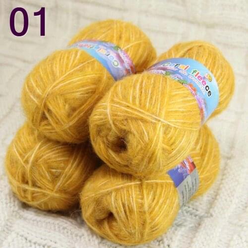 Sale 4SkeinX50gr Luxury Fluffy Soft NEW MOHAIR Shawls Hand Knit Crochet Yarn Yellow 82201