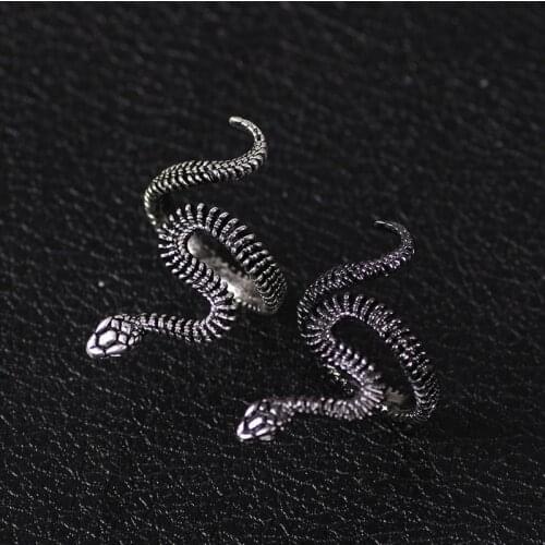 2020 Punk Mens Ring Animal Snake-shaped Irregular Opening Adjustable Alloy Material Fashion Men And Women Jewelry Gifts Hot