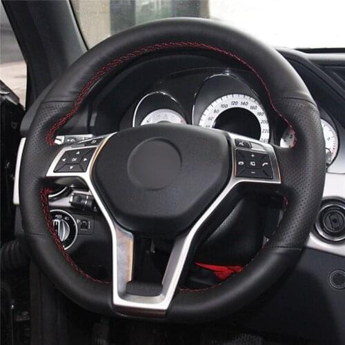 DIY Anti-Slip Wear-Resistant Steering Wheel Cover For Mercedes-Benz A-Class 2013-2015 C-Class 2013-2014 Car Interior Decoration